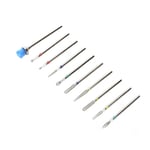 10PCS Nail Drill Bit Grinding Head Set Polishing Manicure Tools Finger Dead TOU