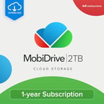 MobiDrive | 2T Personal Cloud Storage | Store, Sync, Secure and Share your Files | Personal 2TB | 1 Device | 1 User | 12 Months | PC Activation Code by email