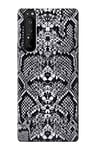 White Rattle Snake Skin Graphic Printed Case Cover For Sony Xperia 1 III