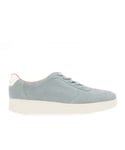 Fitflop Womenss Fit Flop Rally Suede-Mix Panel Trainers in Blue Leather (archived) - Size UK 5