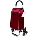 BZrybh Household Aluminum Shopping Stair Car Foldable Cart 6 Wheel Light Weight Material Wheeled Shopping Trolley Home,Outdoors (Color : Red)