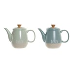 Teapot DKD Home Decor 8424001793235 Blue Green Stoneware 1 L 22,5 x 12 x 16,5