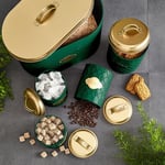 Neo Emerald Green Embossed 5 Piece Kitchen Canister Set with Bread Bin