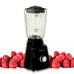 BEHOME Blender Mixeur électrique avec Bol en Verre de 1,5 L, lame Acier Inoxydable, Mixeur avec 2 vitesse et fonction Power 400 W, lumière LED, pour Smoothies, Shacker Protéines, Sauces, Bouillies