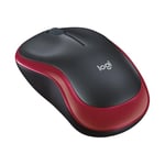 Logitech M185 Wireless Mouse, 2.4GHz with USB Mini Receiver, 12-Month Battery Life, 1000 DPI Optical Tracking, Ambidextrous PC / Mac / Laptop - Red