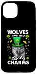 iPhone 15 Plus Wolves Are My Lucky Charms St Patricks Day Irish Wolf Case