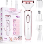 ACWOO Cordless 4 in 1 Electric Lady Hair Shaver for Women, Rechargeable Painless