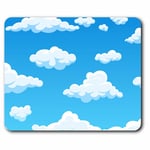 Computer Mouse Mat - Cartoon Gamer Blue Sky Clouds Office Gift #14713