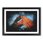 Big Box Art Golden Gate Bridge Vol.1 Paint Splash Framed Wall Art Picture Print Ready to Hang, Black A2 (62 x 45 cm)