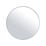 DRW Miroir Mural Rond en métal et arrière en Bois MDF Blanc 60 x 1,5 cm, INT. 59 cm