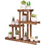 UNHO Petite Étagère Plantes Grasses Balcon - Porte Plante en Bois pour Plantes Succulentes Cactus Aloès Echeveria - 58x50x11.5cm