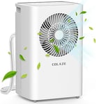 COLAZE 12L/Day Dehumidifiers for Home, Dehumidifier for Basement, Dehumidifier for bedroom, Drying Clothes, Large Dehumidifier with Drain Hose, Humidity Control, 24 H Timer, 2L Bucket