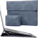 15-16 Pouces Housses Ordinateur Portable Sacoche Avec Fonction Stand Pour Macbook Pro 16 M4/M3/M2/M1 Pro/Max 2025-2019, Xps 15, Macbook Pro 15 2015-2012, Samsung Galaxy Book Flex 15, Bleu Haze