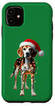 Coque pour iPhone 11 Harrier Chapeau de Père Noël avec lumières de Noël pour maman papa amoureux