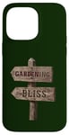 Coque pour iPhone 14 Pro Max Jardinage, panneau de signalisation en bois Bliss Garden