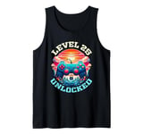 25 Year Old 25th Birthday Gift Level 25 Unlocked Gamer Tank Top