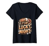 Womens It's My Lucky NIght - Funny Casino Gaming V-Neck T-Shirt