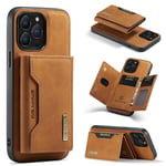 DG.MING 2 in 1 Magnetic Card Slot Case iPhone 16 Pro Max Cognac