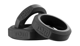Tom of Finland Kit de 3 Cockrings Noirs Silicone