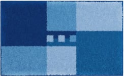 Linea Due Tapis de Bain 3D, Ultra Doux et Absorbant, Antidérapant, 5 Ans de Garantie, MERKUR, Tapis de Bain 60x100 cm, Bleu