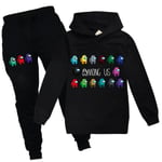 Among Us Crewmate Impostor Game Kid Hoodie Jumper Träningsoverall Set - Perfet Black 130