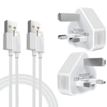 WSCSR Phone Charging Plug MFi Certified 2Pack 1M Phone Cable and 2Pack USB Plug Wall Charger for iPhone 13/12/11/Pro/MAX/XS/SE/8/7/6S/6 Plus/5S/S
