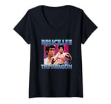 Womens Bruce Lee The Dragon Showcase Vintage Shot V-Neck T-Shirt