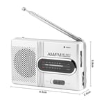 Mini Pocket Travel Portable Slim AM FM Radio Speaker Antenna Battery Operated