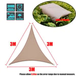 Voile D'ombrage Triangulaire En Polyester,Kaki,Imperméable,Abri Solaire D'extérieur,Camping,Jardin,3x3/4x4/5x5/6x6m,8 Tailles,185g/M2 - Type 3x3x3m