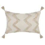 Coussin CERINTHE Coton 40 x 60 cm À chevron Touffeté Beige clair