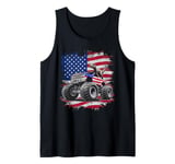 Monster Truck American Flag USA Party Dino Dinosaur Trucks Tank Top