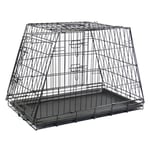 MaxxPet Cage pour Chien - Chenils - Caisse Chien - Pliable en Métal - 2 Portes - Incluant Plaid de Luxe - 78x47x55 cm - Noir