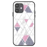 iPhone 12 Mini Deksel med Print - Geometri - Hvit Marmor