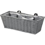 Jardiniere - Faux Rotin - Gris - 48 Cm - Smart Garden