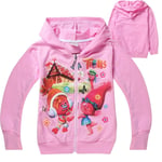 Girl's Light Pink Zip Up Trolls Hoodie - 100% Cotton - 4-10 Yrs - Free P&p