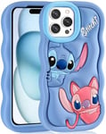 Koecya for iPhone 15 Pro Max Case 6.7" Cute Cartoon 3D Character Funny Girly Cases for Girls Boys Women Teens Kawaii Unique Fun Cool Silicone Soft Cover for Apple iPhone 15 Promax, Stit