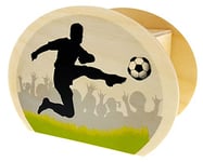 Hess Holzspielzeug 20013 - Tirelire pour Enfant en Bois avec Bouchon en Caoutchouc - Fabriquée à la Main - Motif Football - Dimensions : Environ 11,5 x 8,5 x 6,5 cm