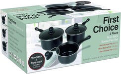 Value plus AP120 Value Plus 3 PCE Sauce pan Set with Glass Lids, Multi-Colour,