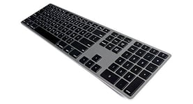 Matias FK418BTLB-DE Bluetooth Clavier Allemand, QWERTZ, Mac Gris sidéral éclairé