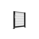 Portillon pour cloture grillagée Axyle noir H.120 cm