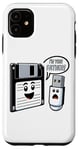 Coque pour iPhone 11 Disquette vers clé USB 90s 00s Ordinateur Drôle Geek Joke