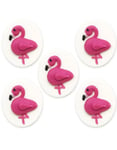 5 stk Tropical Flamingo Sugarcraft Toppers - Håndlaget Spiselig Kakepynt