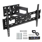 Leyf Support Mural TV réglable, inclinable et orientable - Support TV pour TV incurvé, TV Plat et moniteurs - VESA 400 x 600 Max (32''-75'') - 50 kg Max - Support TV incliné, pivotant