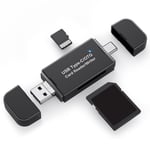 Lecteur de cartes mémoire intelligent USB 3.0 Type C 4 en 1,Micro SD TF CF MS Compact Flash,adaptateur de carte pour ordinateur portable PC,câble 20cm - Type USB 2.0