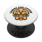 Canine And Coffee Chien à quatre pattes Wauwau Golden Retriever PopSockets PopGrip Adhésif