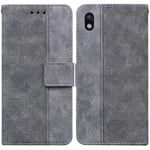 Sony Xperia Ace 3 Case Premium Pu-nahkainen Geometrinen kohokuvioitu Flip Lompakon Kansi Jalustan ominaisuus - harmaa