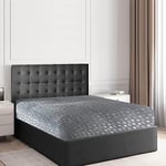 GC GAVENO CAVAILIA Drap-Housse en Polaire, draps de lit Simple en Aluminium Confortable à étoiles - Ensemble de literie en Polaire Super Douce - Gris