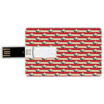 64G USB Flash Drives Credit Card Shape USA Memory Stick Bank Card Style Nostalgic Independence Day Poster Pattern with Large Stars Western Graphic,Eggshell Red Navy Blue Waterproof Pen Thumb Lovely Ju