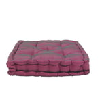 William - Pouf tapissier en taffetas prune 40x40 - Violet