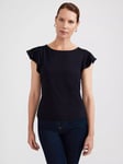 Hobbs Nessie Frill Sleeve Top, Navy